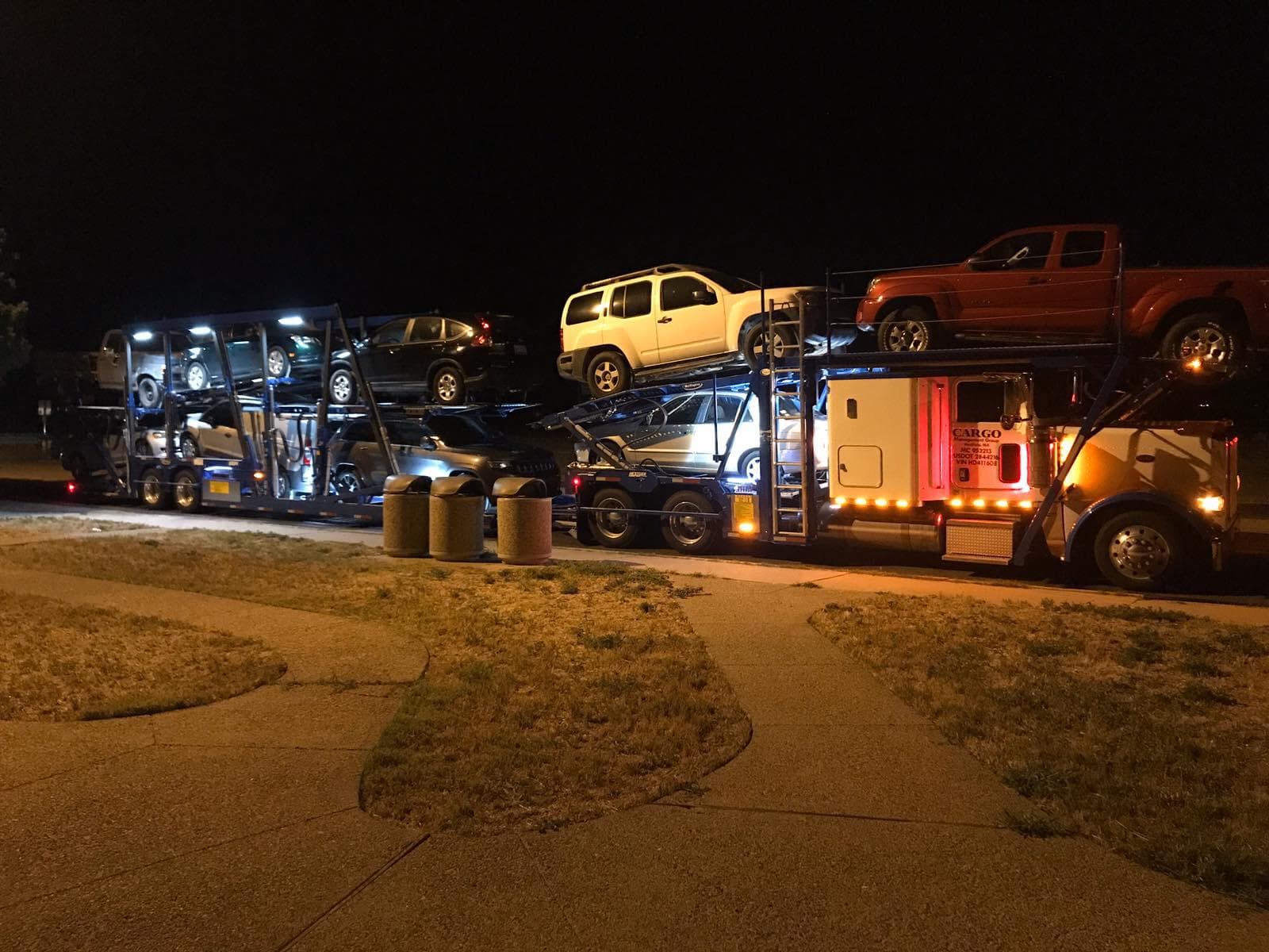 image of a car hauler truck loaded with cars